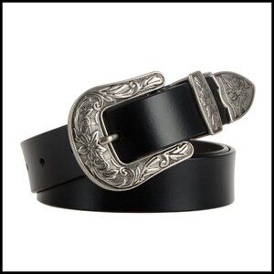 Vintage Western Leather Belt Classic Retro Chic Adjustable Waist Accessory